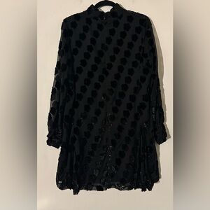 Anna Sui Black Sparkly Party Dress